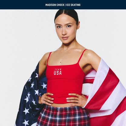 SKIMS FOR TEAM USA COTTON JERSEY OLYMPIC CAMI | RED