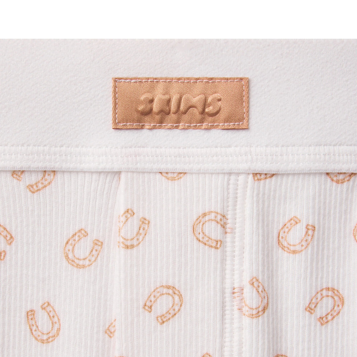 COTTON RIB LOOSE BOXER | OCHRE HORSESHOE PRINT