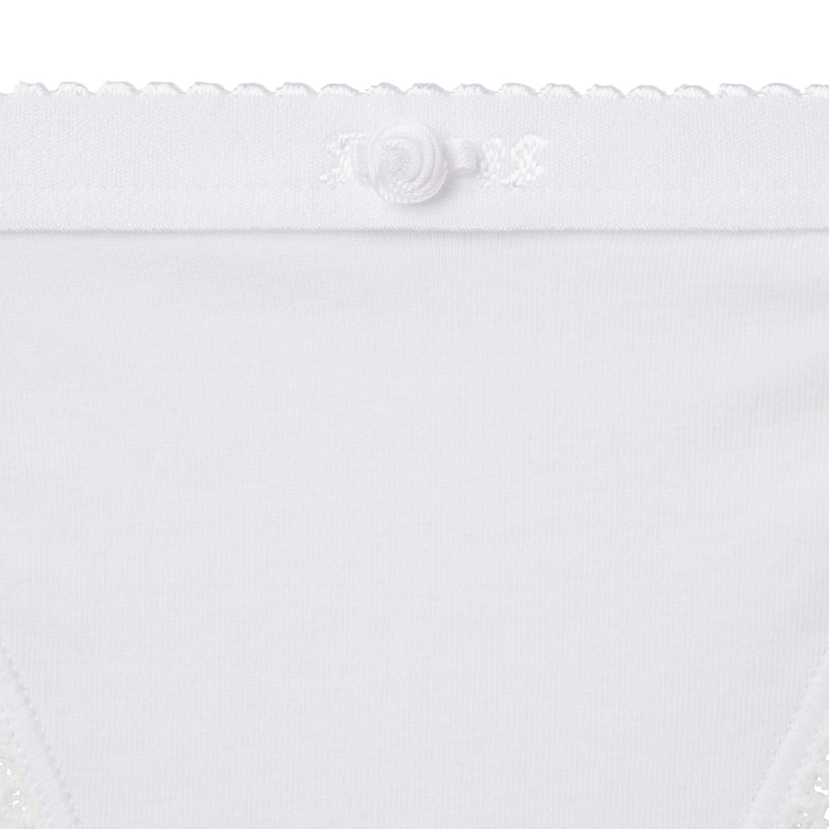 LIGHTWEIGHT COTTON LOGO PICOT STRING BIKINI | SNOW