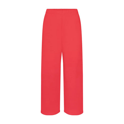 COTTON FLEECE STRAIGHT LEG PANT | WASHED RED