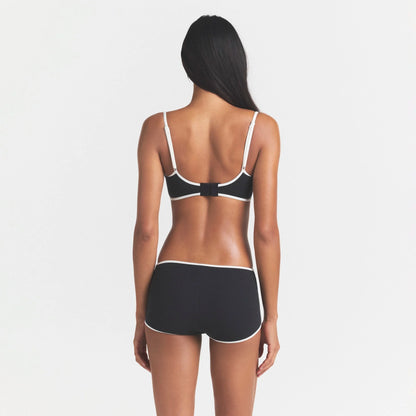 COTTON RIB BOY SHORT | SOOT CONTRAST