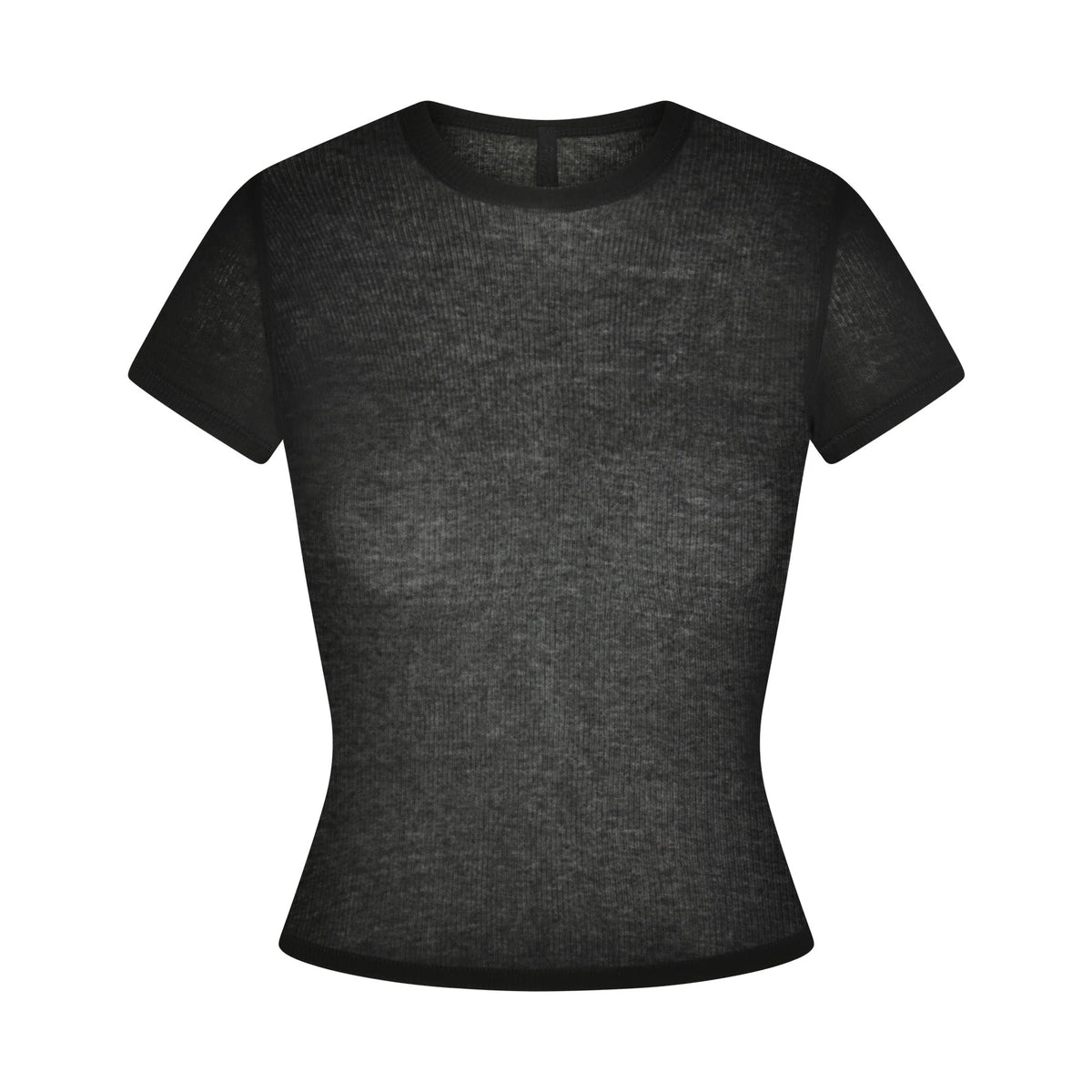 SHEER RIB T-SHIRT | SOOT
