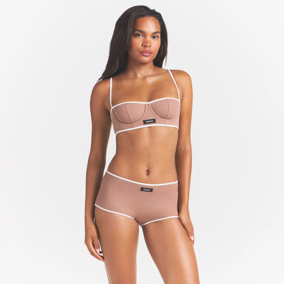 COTTON RIB BALCONETTE BRA | SIENNA CONTRAST
