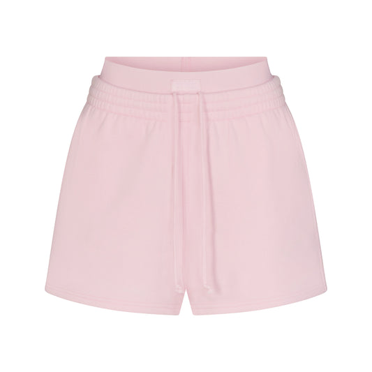 COTTON FLEECE DOUBLE WAISTBAND SHORT | CHERRY BLOSSOM