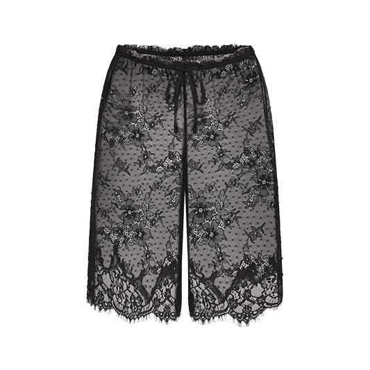 ULTRA FINE LACE LONG SHORT | OBSIDIAN