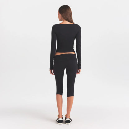 COTTON JERSEY FOLDOVER CAPRI | SOOT