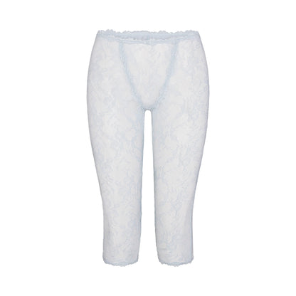 STRETCH LACE CAPRI | POWDER BLUE