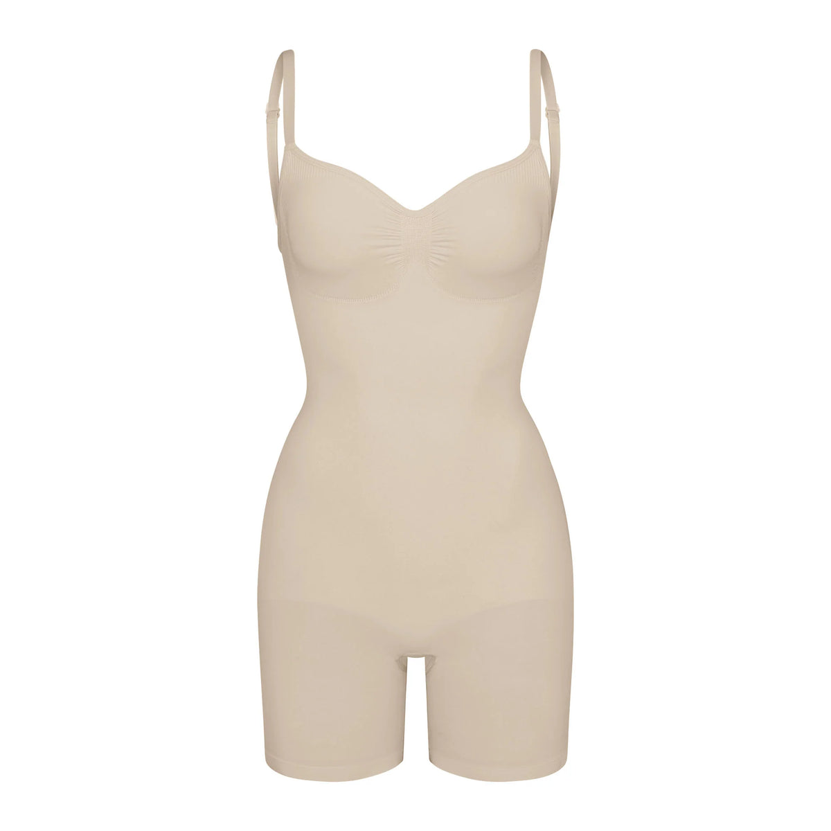 SEAMLESS SCULPT LOW BACK MID THIGH BODYSUIT | SAND