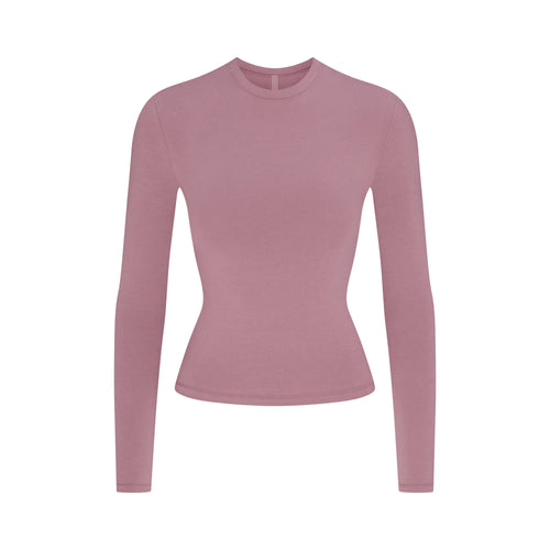 COTTON JERSEY LONG SLEEVE T-SHIRT | MUTED MAUVE