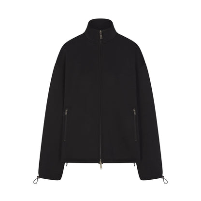 NEOPRENE OUTERWEAR OVERSIZED MOCK NECK JACKET | OBSIDIAN