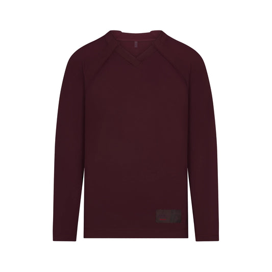 NikeSKIMS AIRY V-NECK OVERSIZED LONG SLEEVE TOP | CURRANT
