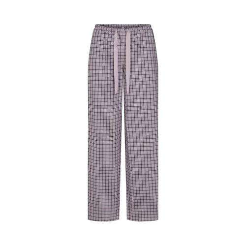 COTTON POPLIN SLEEP OVERSIZED PANT | IRIS MICA NAVY CHECK