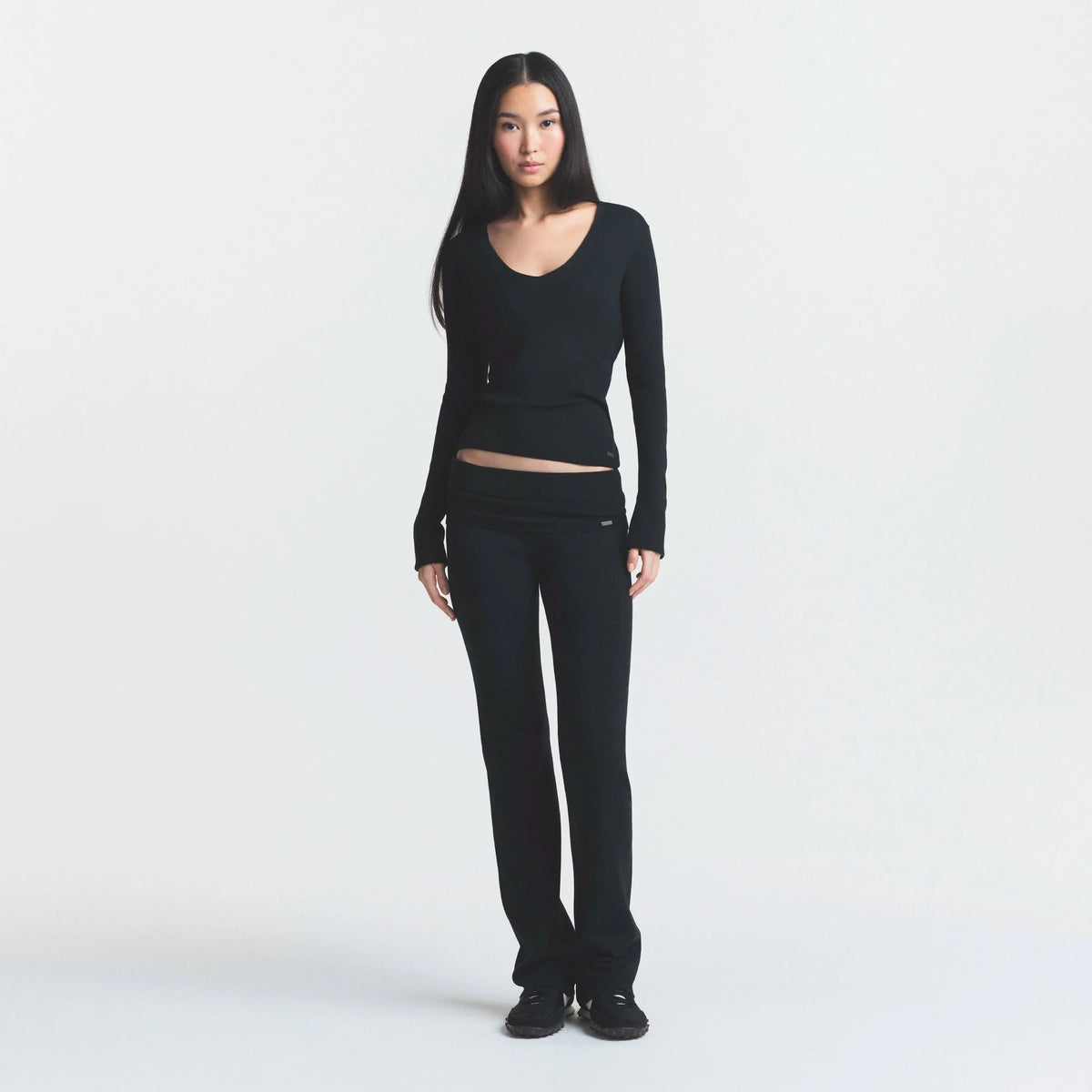 ESSENTIAL KNIT FOLDOVER PANT | ONYX