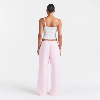 COTTON FLEECE OVERSIZED STRAIGHT LEG PANT | CHERRY BLOSSOM