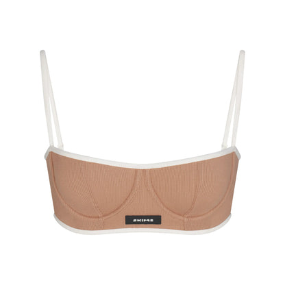 COTTON RIB BALCONETTE BRA | SIENNA CONTRAST
