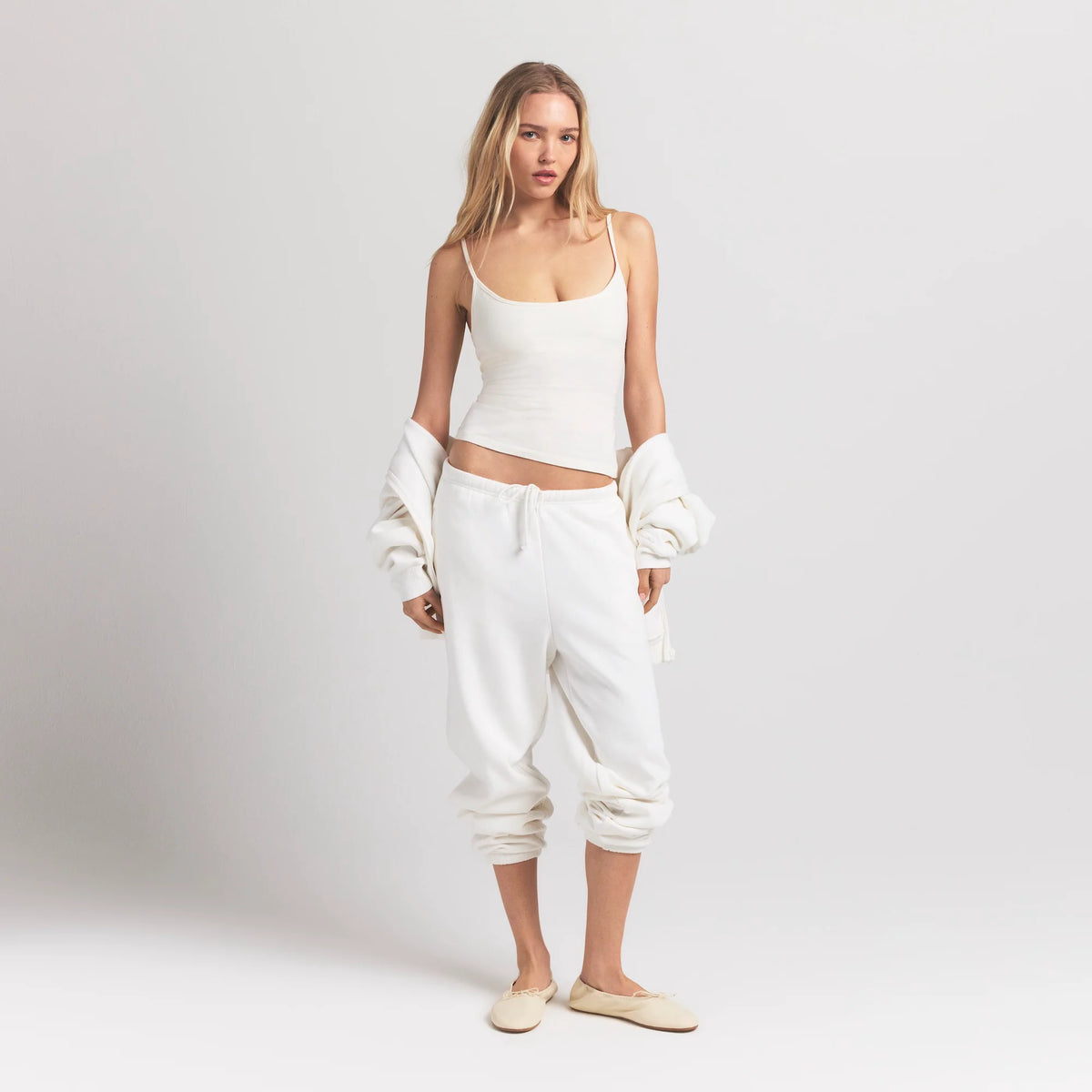 COTTON JERSEY SCOOP NECK CAMI | MARBLE