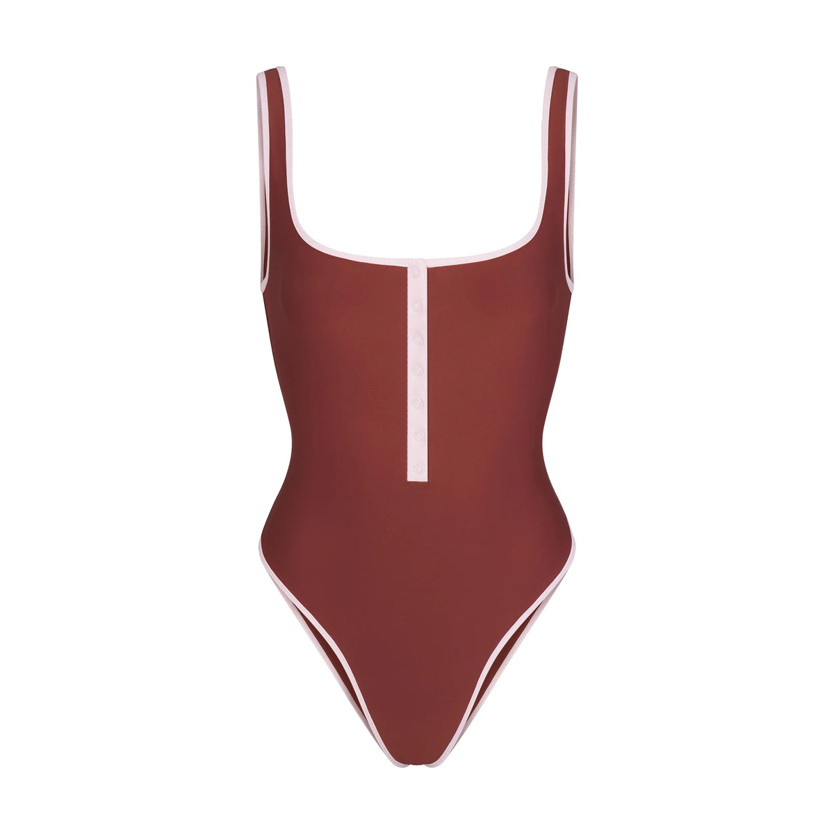 SIGNATURE SWIM SNAP FRONT ONE PIECE | HENNA CONTRAST