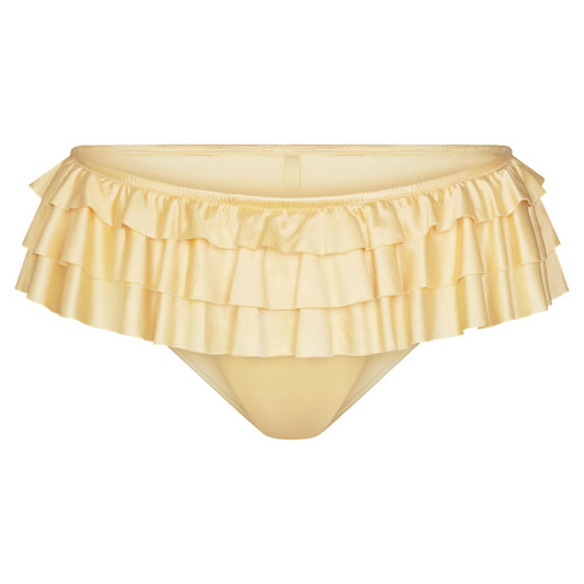 SATIN SWIM RUFFLE BIKINI BOTTOM | MARZIPAN