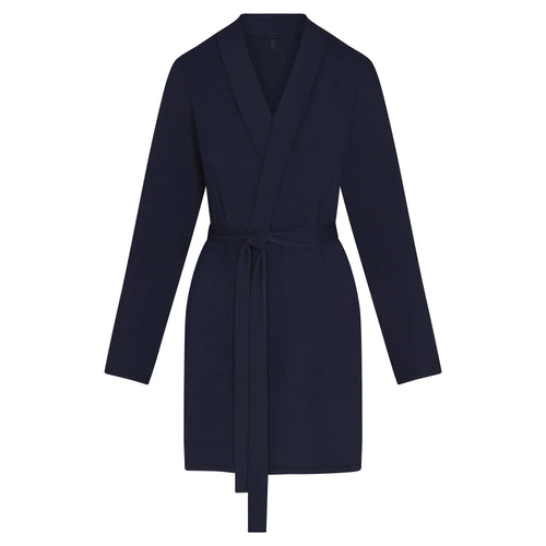 SKIMS SLEEP SHORT ROBE | NAVY