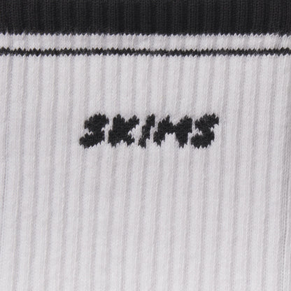 SKIMS SOCKS RIBBED QUARTER CREW LOGO SOCK 3-PACK | CURRANT SNOW MULTI