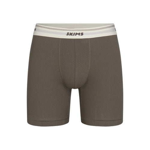 SKIMS COTTON RIB MENS 5" BOXER BRIEF | JUNGLE