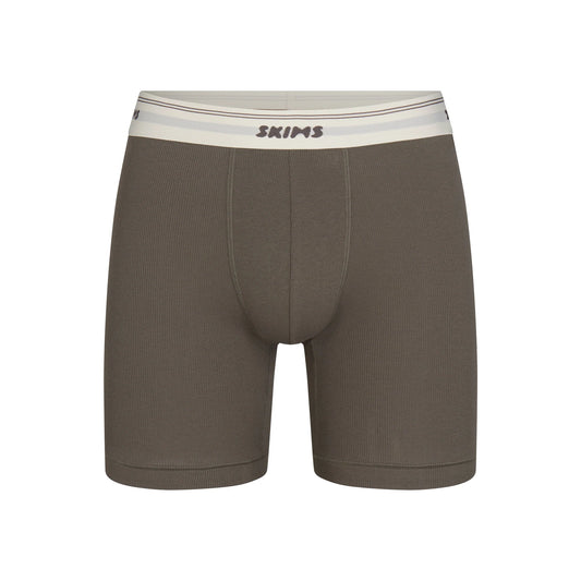 SKIMS COTTON RIB MENS 5" BOXER BRIEF | JUNGLE