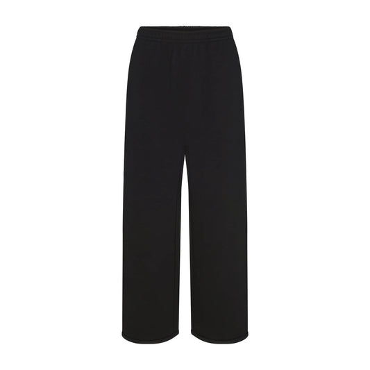 COTTON FLEECE OVERSIZED STRAIGHT LEG PANT | ONYX