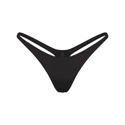 SIGNATURE SWIM THONG BIKINI BOTTOM | ONYX
