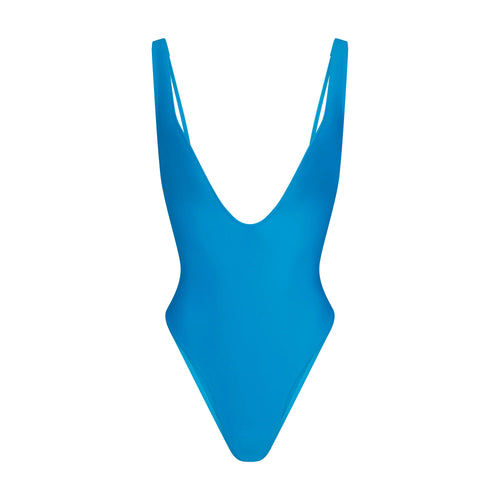 SIGNATURE SWIM PLUNGE ONE PIECE | CERULEAN