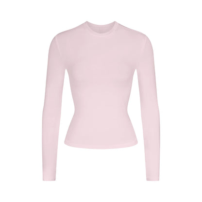 COTTON JERSEY LONG SLEEVE T-SHIRT | CHERRY BLOSSOM