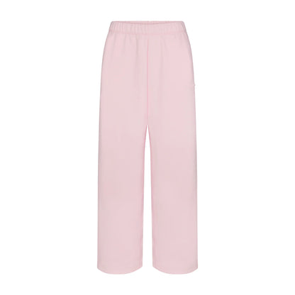 COTTON FLEECE OVERSIZED STRAIGHT LEG PANT | CHERRY BLOSSOM