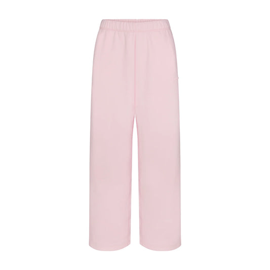 COTTON FLEECE OVERSIZED STRAIGHT LEG PANT | CHERRY BLOSSOM