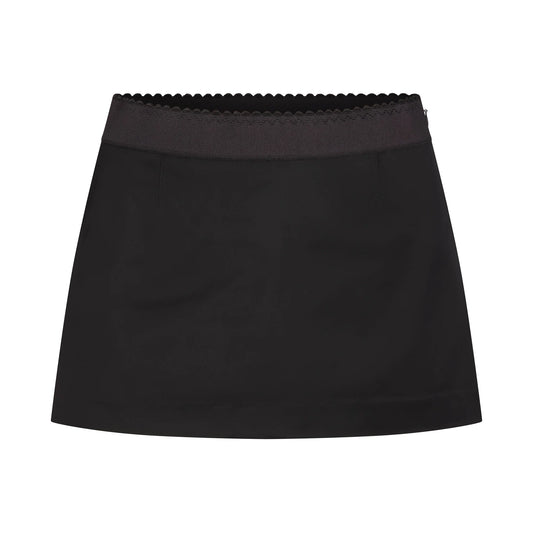 SATIN MINI SKIRT | OBSIDIAN