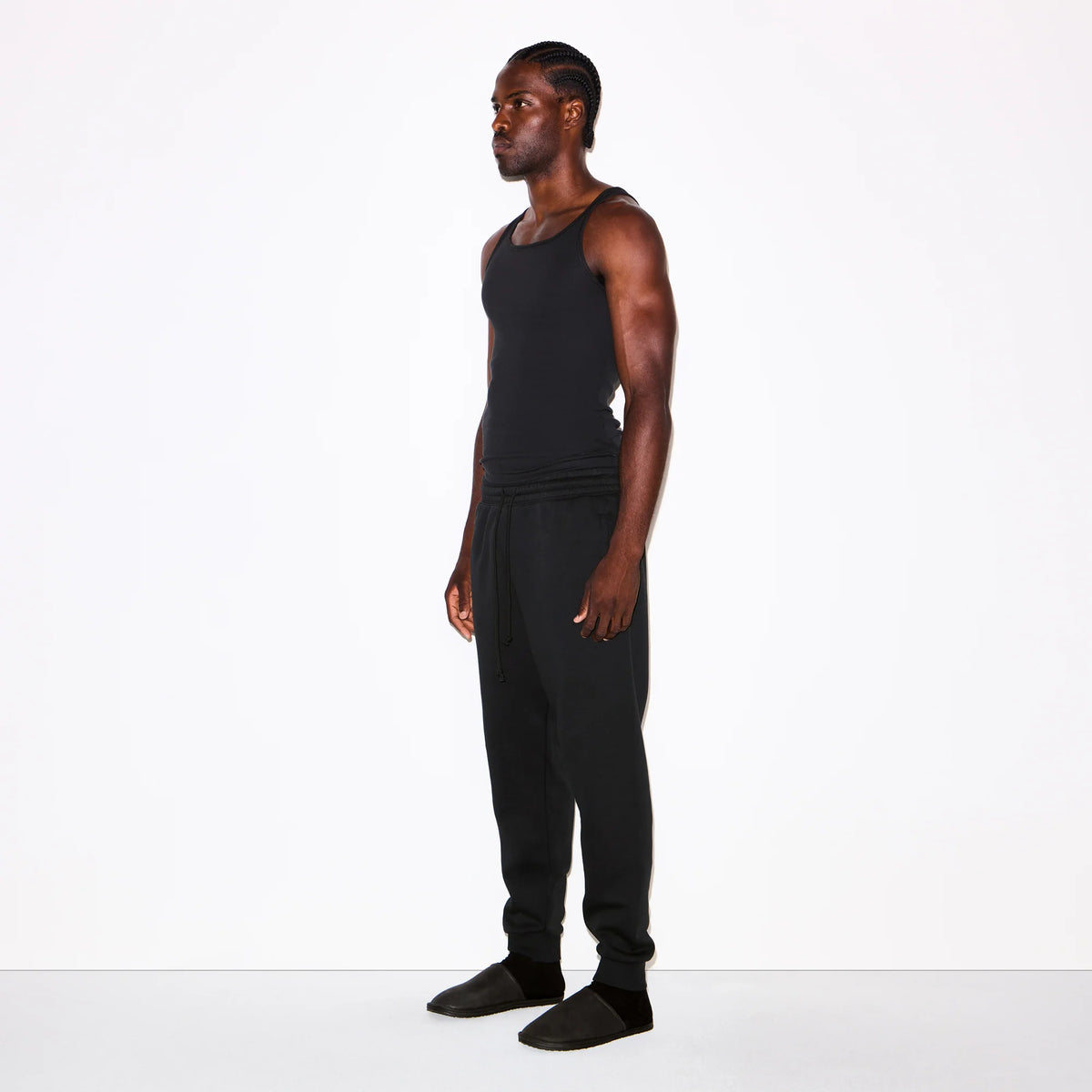 FLEECE LOUNGE MENS TAPERED JOGGER | WASHED ONYX