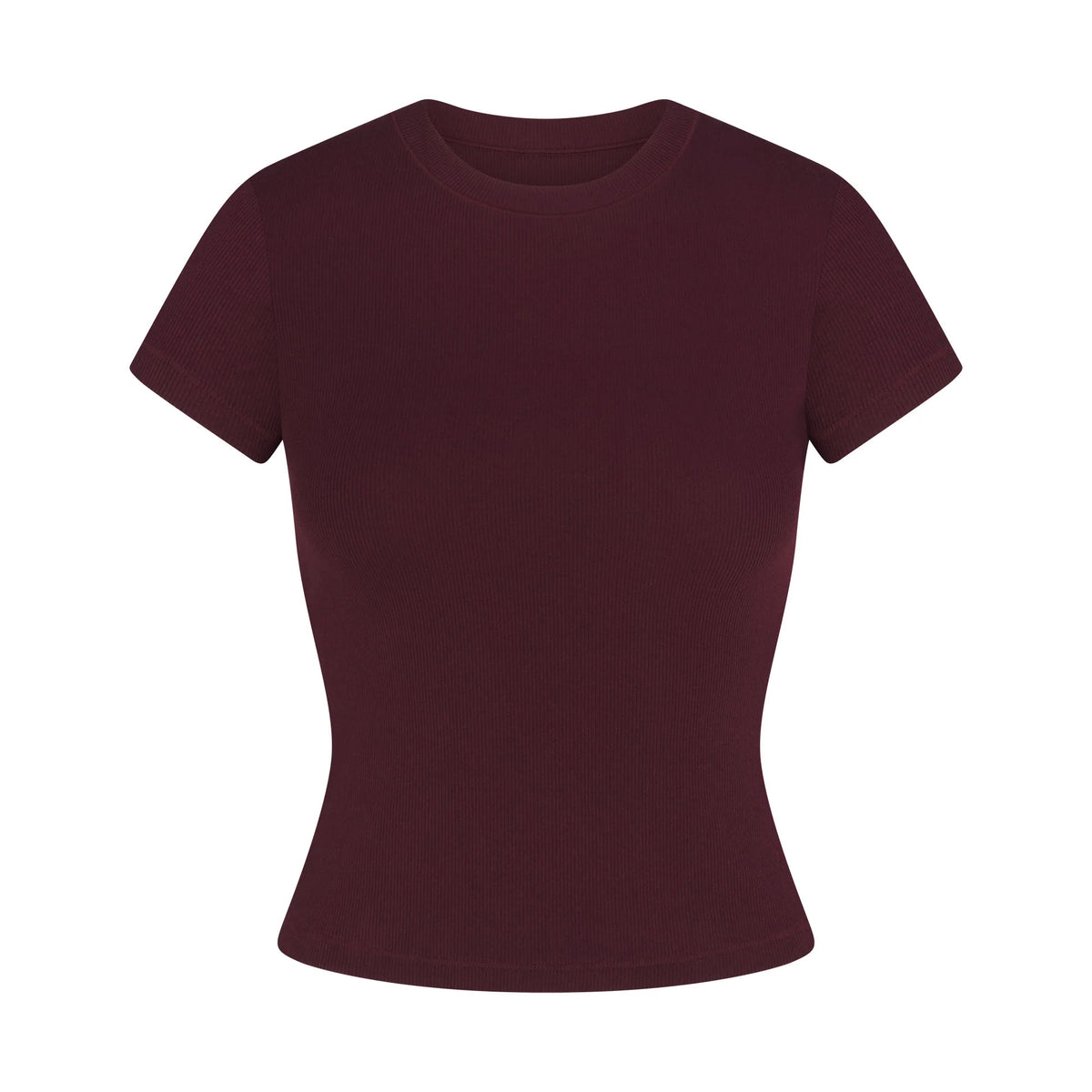 COTTON RIB T-SHIRT | CURRANT