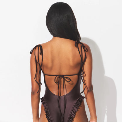 SATIN SWIM LOW BACK ONE PIECE | PHOENIX