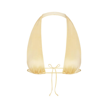SATIN SWIM HALTER BIKINI TOP | MARZIPAN