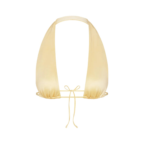 SATIN SWIM HALTER BIKINI TOP | MARZIPAN