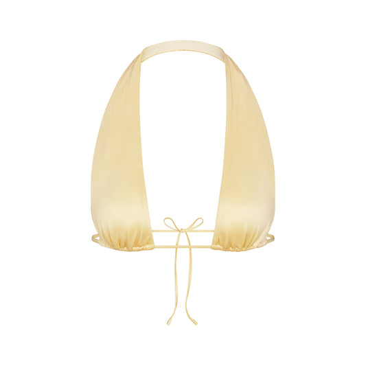 SATIN SWIM HALTER BIKINI TOP | MARZIPAN