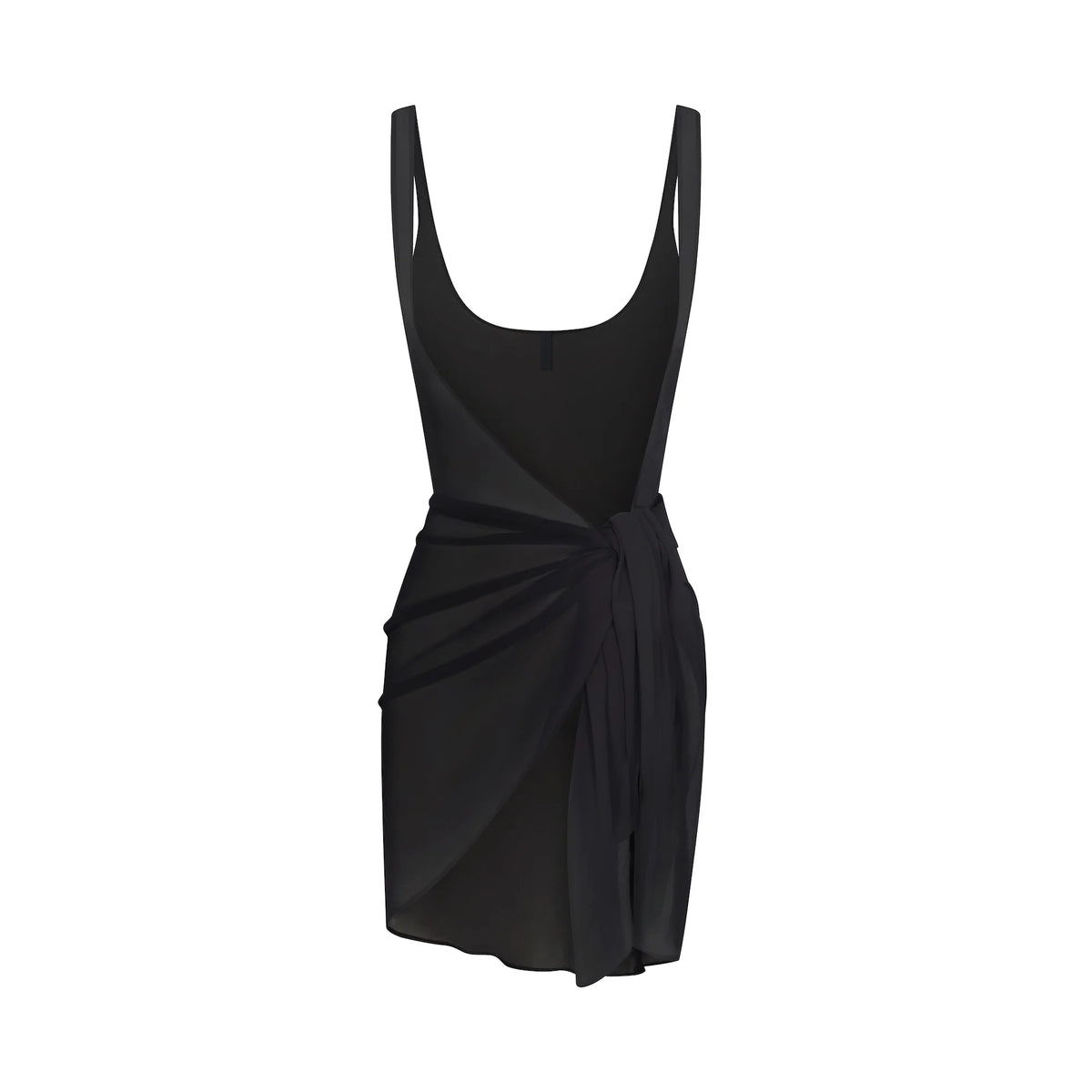 SWIM COVER-UPS SHEER OPEN FRONT SARONG | OBSIDIAN