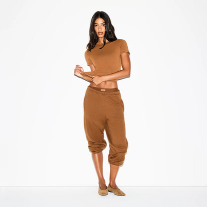 COTTON FLEECE JOGGER | BISON