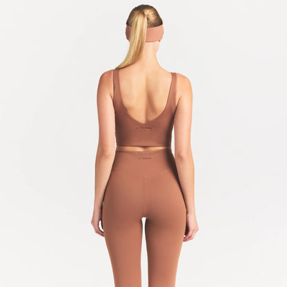 NikeSKIMS MATTE V-NECK BRA TOP | CAROB BROWN