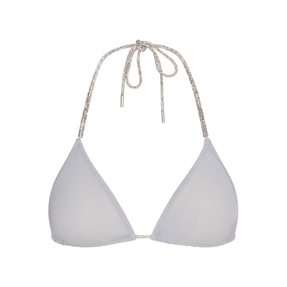 RHINESTONE KNIT TRIANGLE BRALETTE | ZEN BLUE