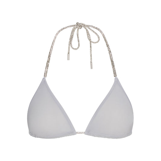 RHINESTONE KNIT TRIANGLE BRALETTE | ZEN BLUE