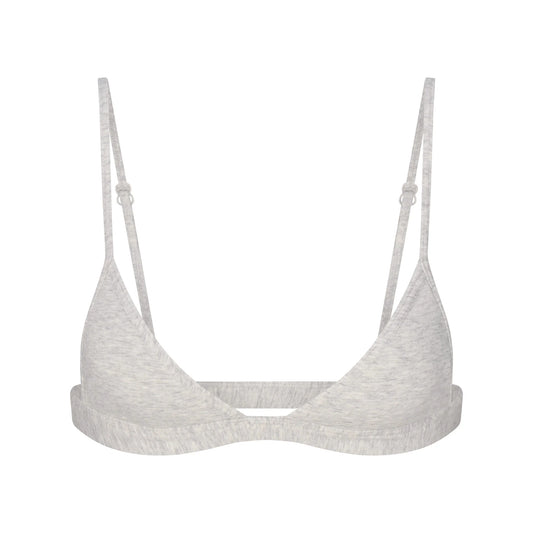 EVERYDAY COTTON TRIANGLE BRALETTE | LIGHT HEATHER GREY