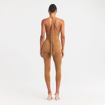 CUPRO JERSEY WRAP CAPRI | ALMOND