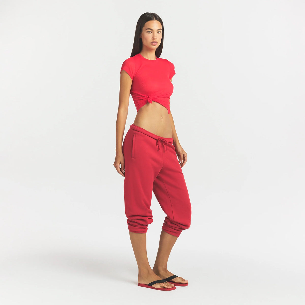 COTTON FLEECE JOGGER | WASHED RED