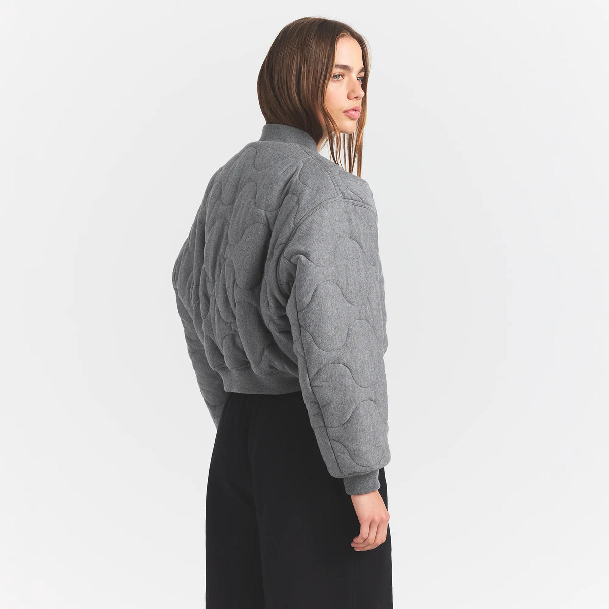 NEOPRENE OUTERWEAR REVERSIBLE BOMBER JACKET | DARK HEATHER GREY