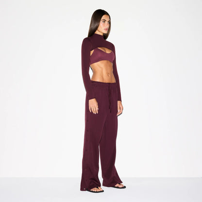 NikeSKIMS MATTE TRICOT SIDE SNAPS PANT | CURRANT