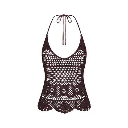 SWIM COVER-UPS CROCHET HALTER CAMI TOP | PHOENIX
